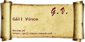 Gáll Vince névjegykártya
